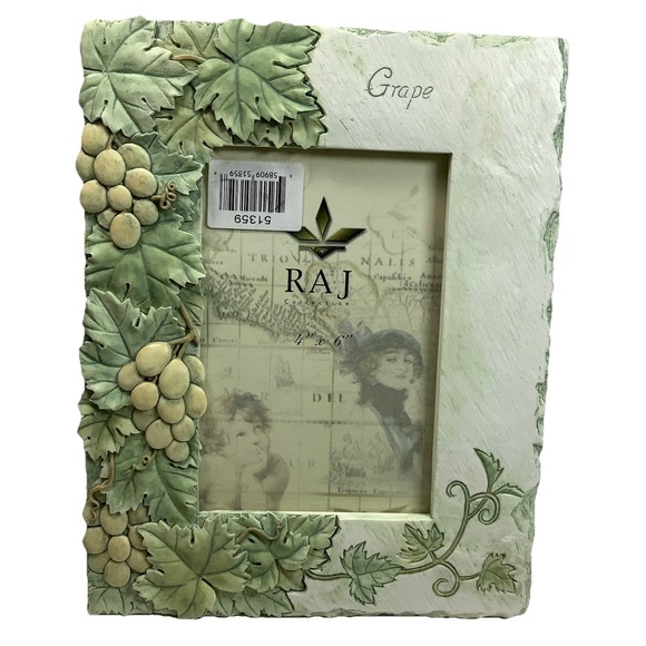 NEW Raj Collection‎ 3D Grapes & Vines Nature Photo Frame 4 X 6 - Picture 1 of 5